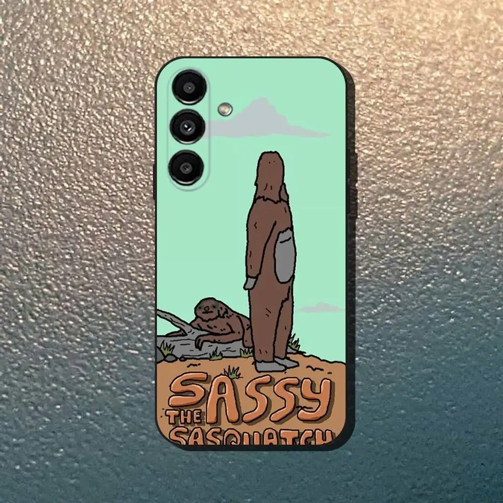 حافظة هاتف Sassy The S-Sasquatch لهاتف سامسونج جالاكسي A13، A21s، A22، A31، A32، A52، A53، A71، A80، غلاف أسود ناعم #5