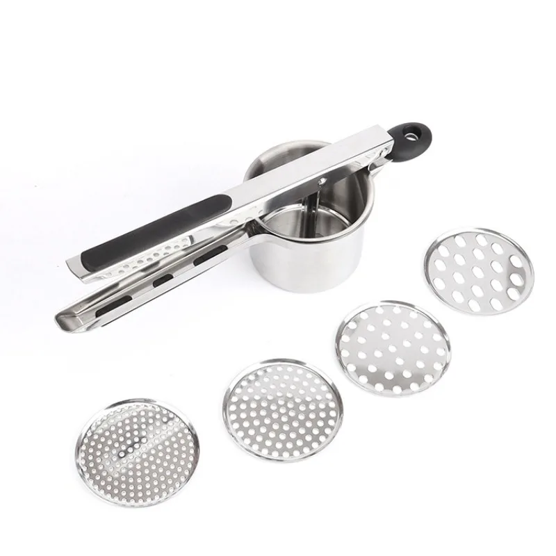 Stainless Steel Potato Ricer-Potato Ricer 15oz, Heavy Duty Stainless Steel Potato Masher with 3 Interchangeable Discs
