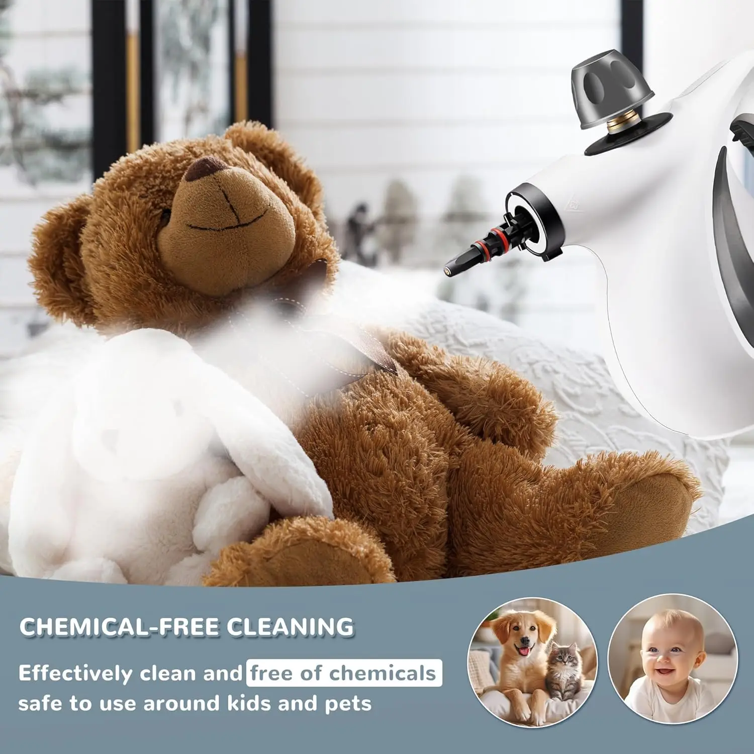 Handheld Steam Cleaner, Portable Steamer with Large Capacity,11-Piece Accessory Set for Floor, Car, Carpet, Upholstery,2025 NEW image 2