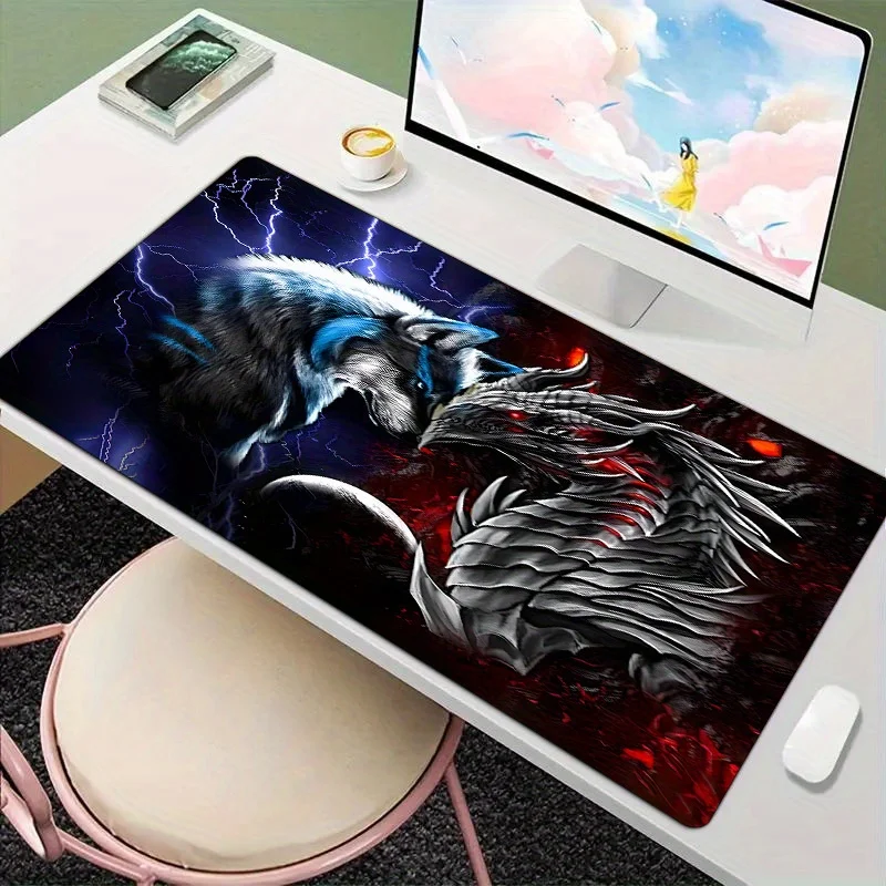 

Large Mouse Pad Animal Mysterious Dragon Wolf desk pad Keyboard Pad Office Computer Laptop Gaming Learning Accessories Rubber