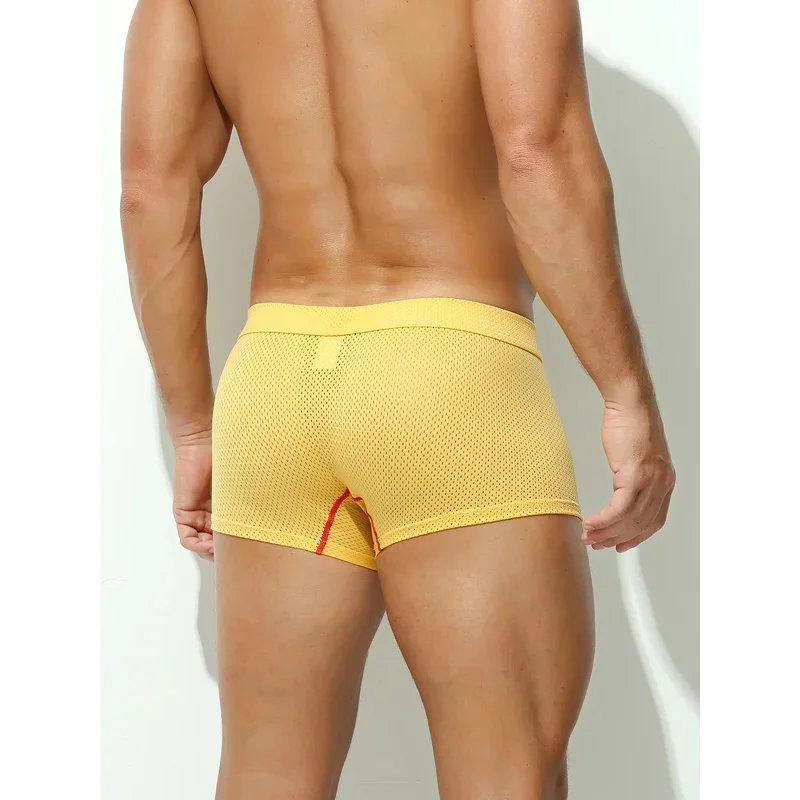 Men's Mesh Long-Sleeved Angle Pants Unique Breathable Four-Cornered Underwear Thin Summer Cool Trendy Short Underwear Discount