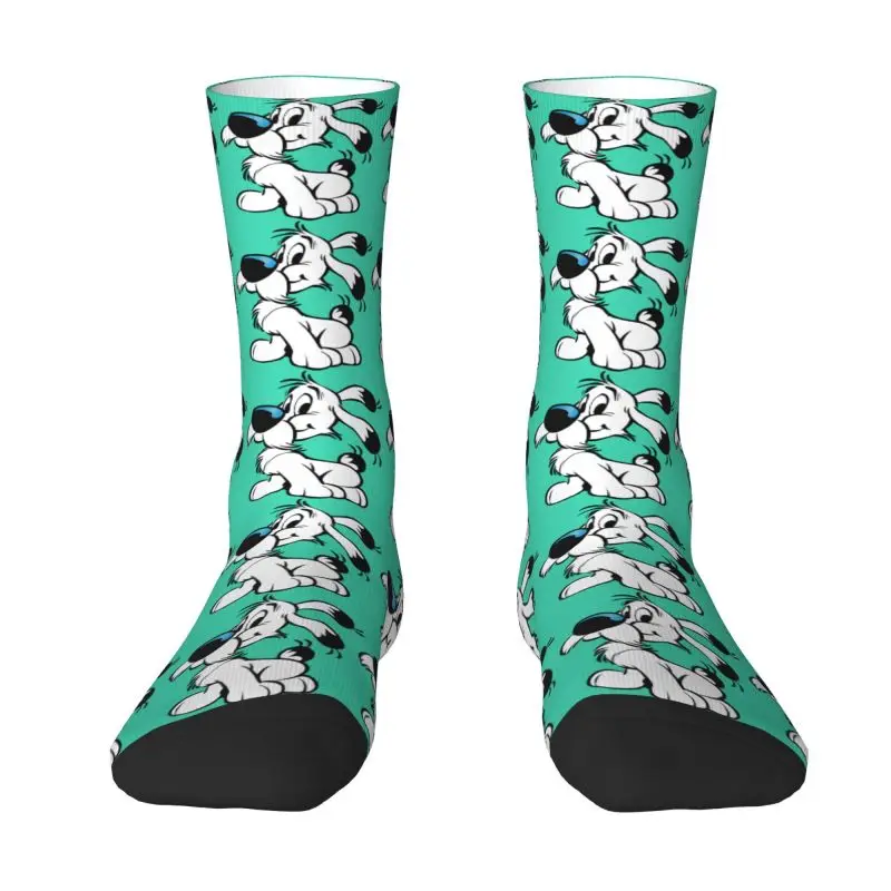 Custom Asterix And Obelix Dogmatix Socks for Men Women Stretch Summer Autumn Winter Funny Cartoon Dog Idefix Crew Socks