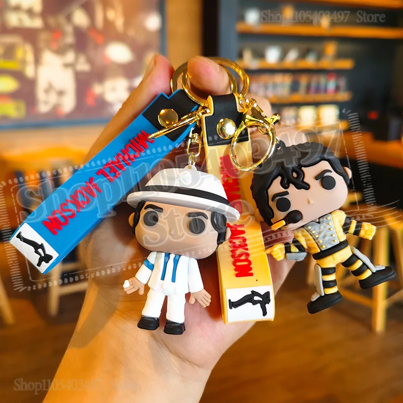 2026 Michael Jackson Keychain, Classic Dance King Pendant Key Ring, Fashion Singer Key Chain, Creative Gift for Men Women