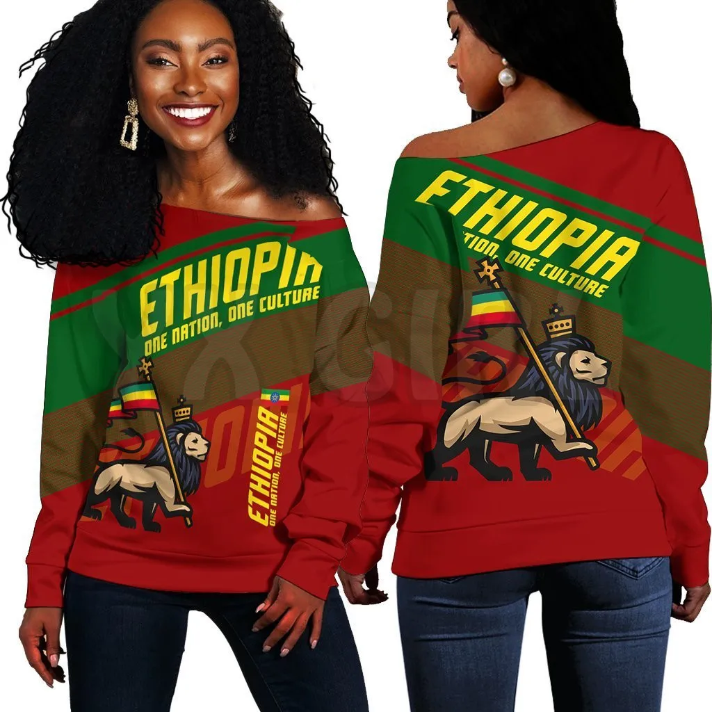 

YX GIRL Greek Life Lion Of Judah Ethiopia 3D Printed Novelty Women Casual Long Sleeve Sweater Pullover