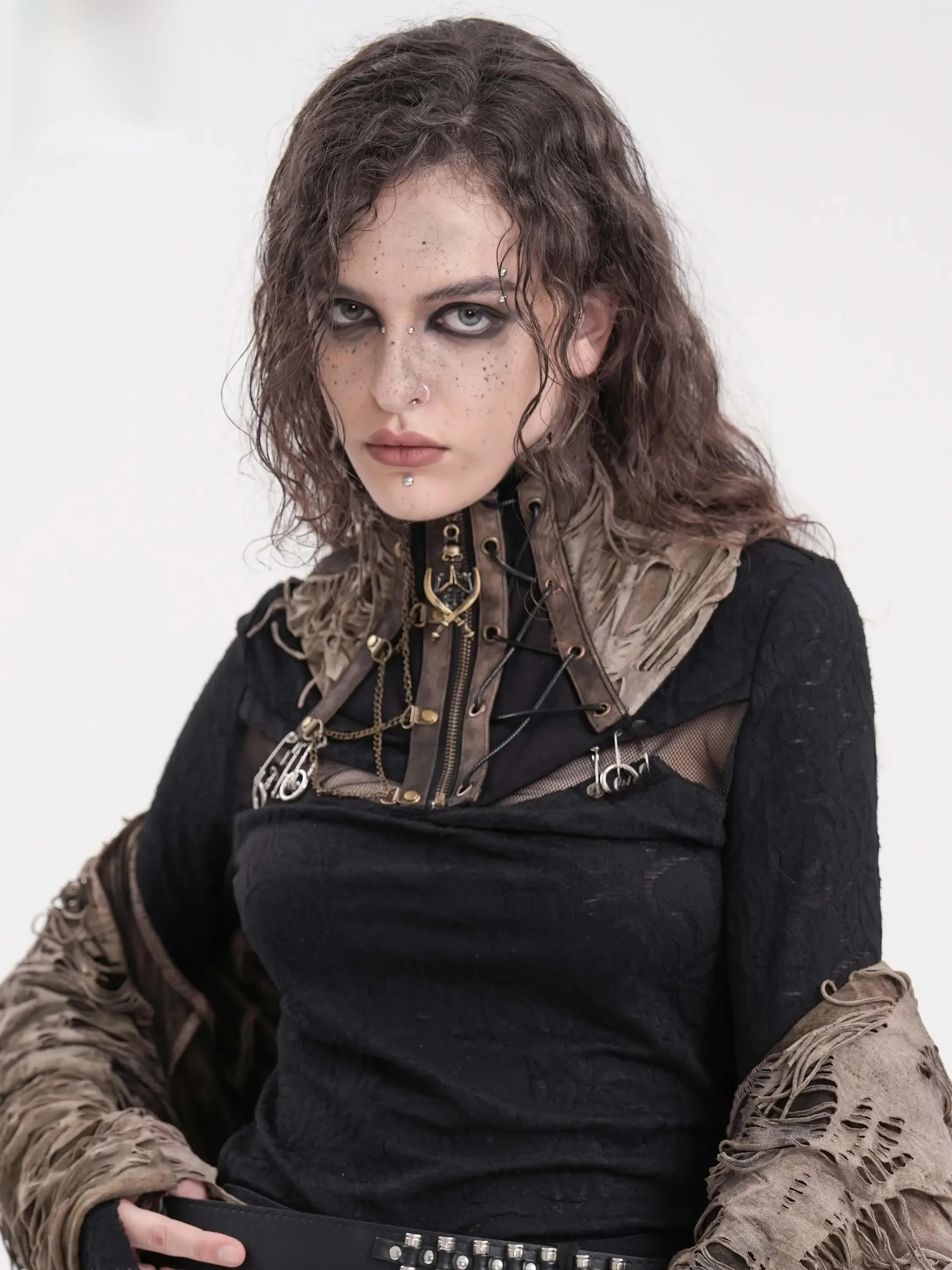 Devil Fashion Punk Style Neck Warmer Scarf CA046 Polyester Fiber Spring Autumn Seasonal Accessory for Fashionable Individuals