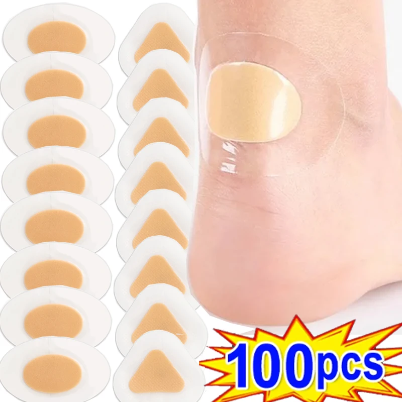 Invisible Gel Heel Stickers Foot Protector Patches Hydrocolloid Gel Blister Bandages Blister Cushion Pad for Heel Foot Skin Care