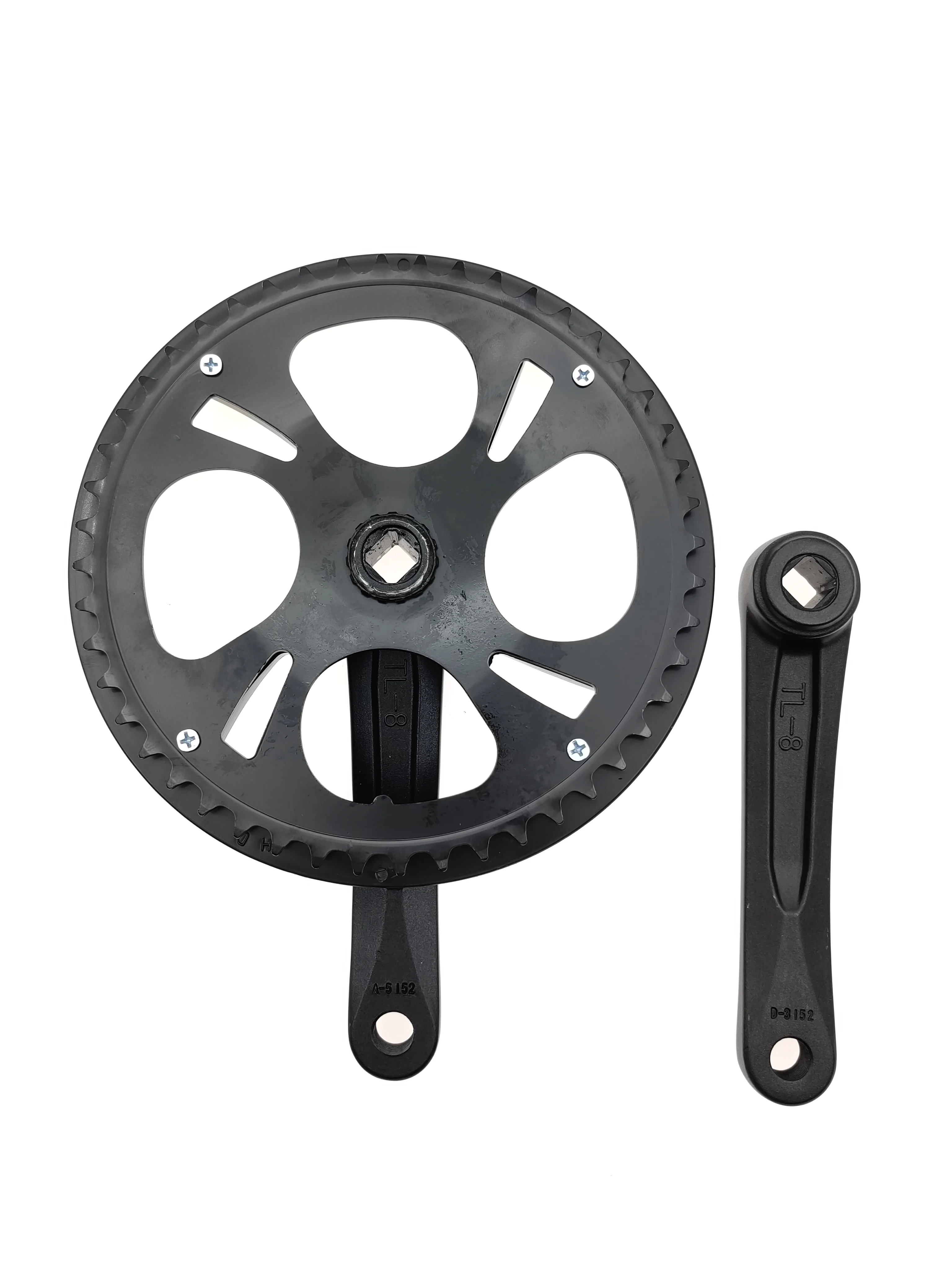 Bicycle single speed Crankset 48T Folding Electric bicycle crank set Aluminum alloy 152mm Electroplating plastic cover Bike part