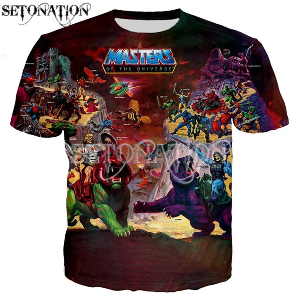 He-man-and-The-Masters-of-The-Univer men women New fashion cool 3D printed t-shirts Harajuku style tshirt streetwear summer tops