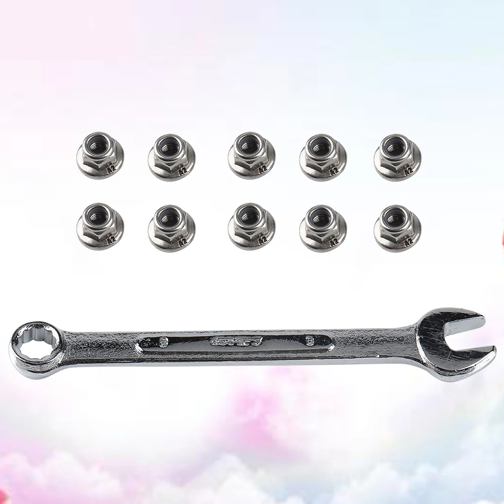 

10-комплект гаечных ключей, комбинированный комплект, фланец, контргайка, нейлоновая вставка, автомобиль из нержавеющей стали