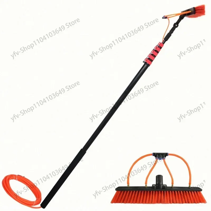 telescopic long reach water fed pole solar panel cleaning brush window cleaning equipment