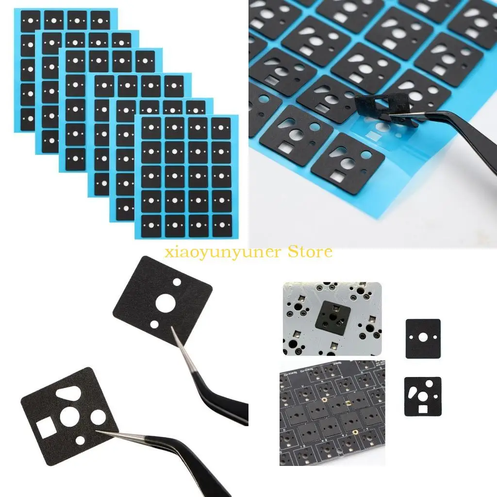 P9JB Poron Under Axises Pads Foam Material Shaft Pad Single Switch Positioning Board Foot Pad for Mechanical Keyboard 120PCS