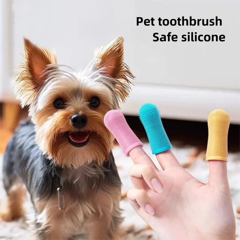 

Зубная щетка для домашних животных, рукав на палец, латексная защитная крышка на палец, 360-градусная чистка для собак, кошек, ухода за зубами, гигиена полости рта