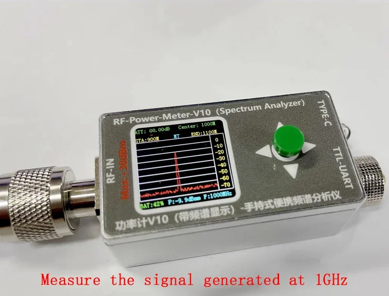 Imagem -03 - Analisador de Espectro Portátil com Display e Porta tipo c Medidor de Potência rf Rf-power-meter-v10 Novo