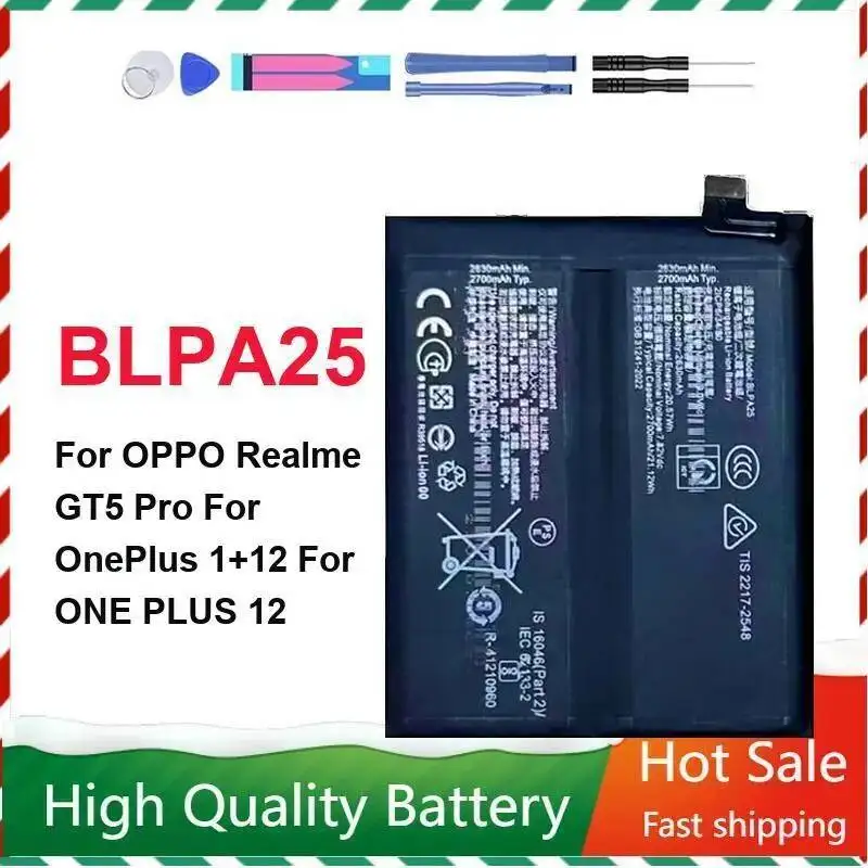 بطارية الهاتف المحمول لـ ممن لهم Realme GT5 Pro Oneplus 1 + 12 One Plus 12 2100Mah قوية BLPA25