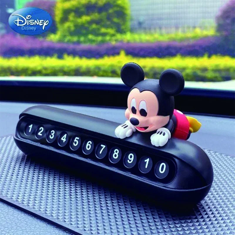 

Disney Car Moving Phone Card Temporary Parking Number Plate Cartoon Cute Mickey Minnie Female Car Decoration Car Accessories