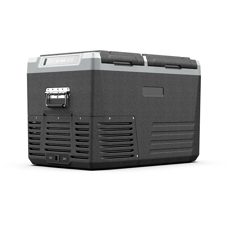45L Dual-Zone Compressor Car Fridge, 12V/24V DC & 110-240V AC, Portable Travel Camping Refrigerator for Trucks,Off-Road Vehicles