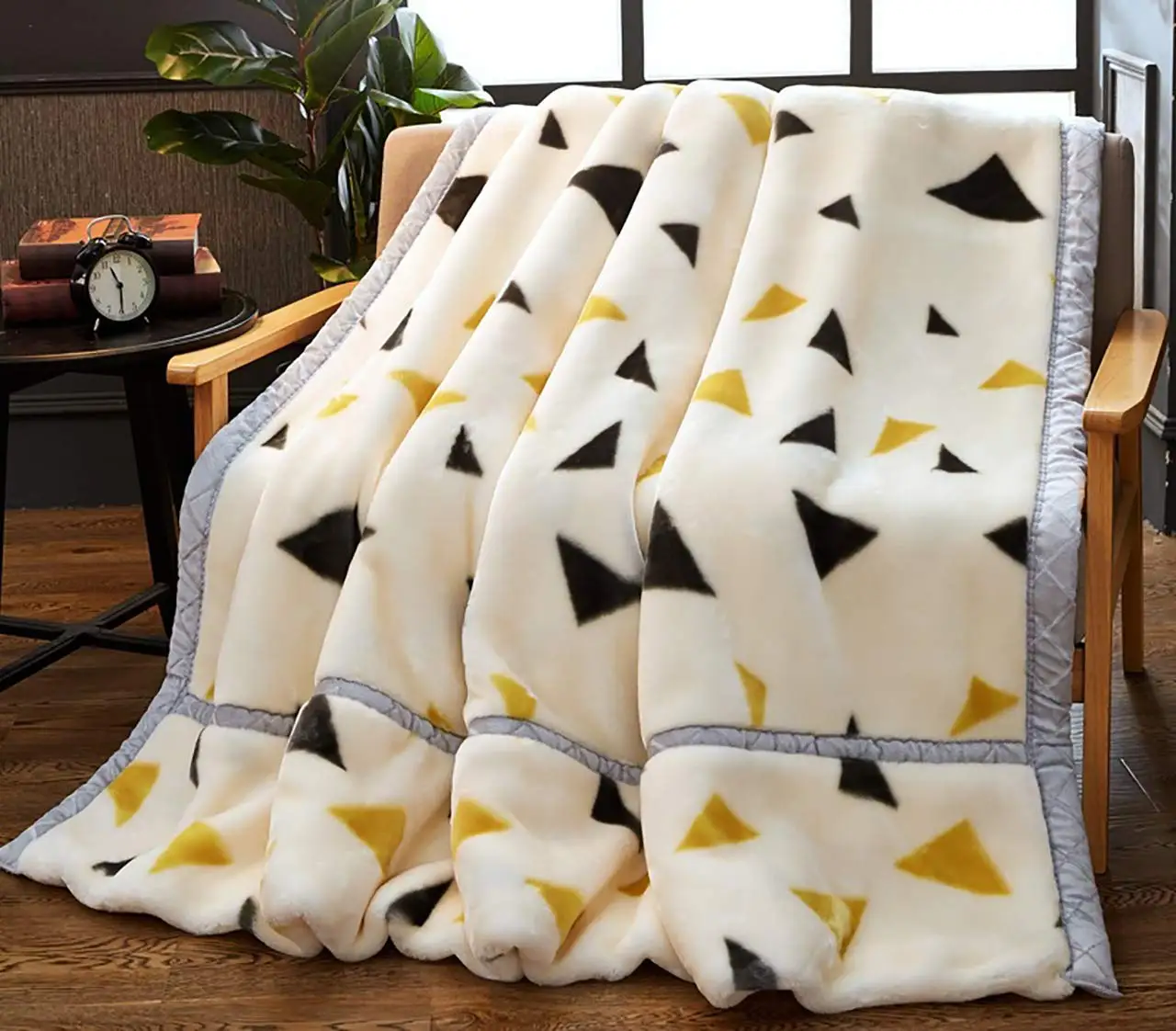 Fleece Blanket Quee King Size,Plush Korean Mink Blanket,2 Plyprinted Heavy Blanket for Winter Ultra Soft Microfiber Sofa Fleece