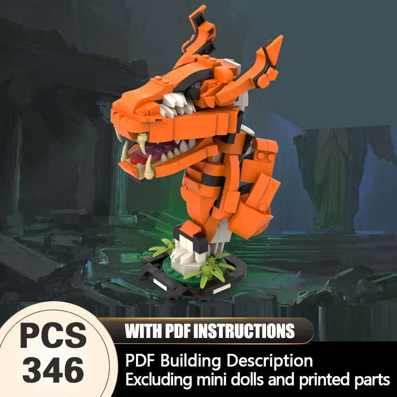 

Creators Animal Series Model MOC Building Bricks Dragon Head Modular Technology Gifts Holiday Assemble Children Toys Suit
