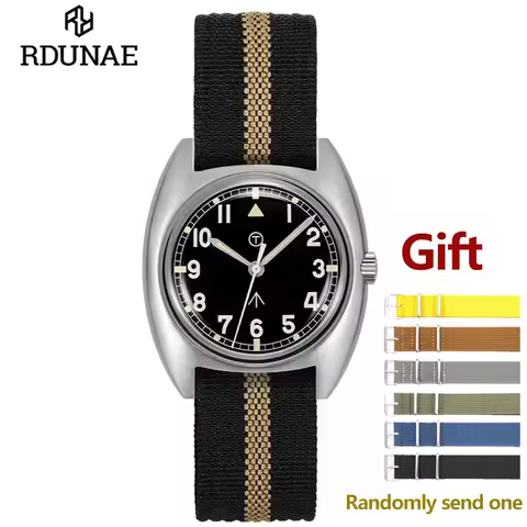 RDUNAE RA01 RA02 RA03 RA05 Quartz Watch K1 Mineral Crystal Stainless Steel Luminous Waterproof 5ATM Men's Watches