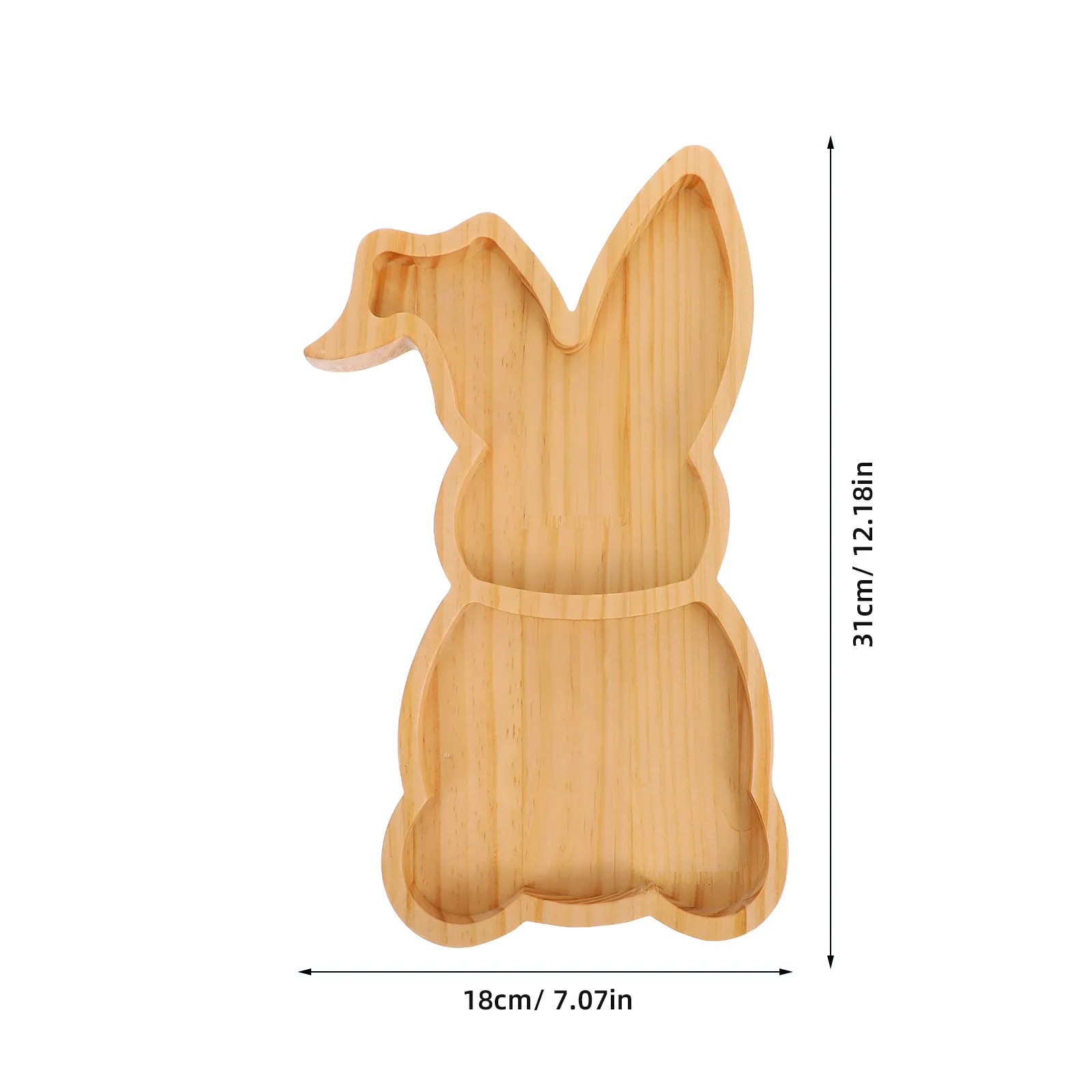 Easter Bunny Wooden Serving Tray Unique Bunny Shape Charcuterie Board Snack Plate Decorative Holiday Table Platter