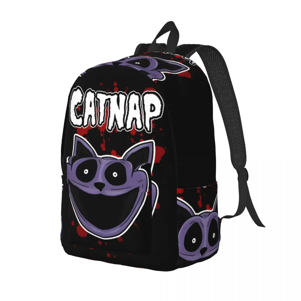 Catnap กระเป๋าเป้สะพายหลังสุดเท่สำหรับผู้ชายผู้หญิงกระเป๋าผ้าใบใส่แล็ปท็อปแนวธุรกิจลายยิ้ม