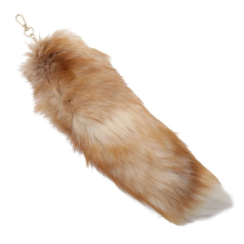 NONE Neue Wolf Fuchsschwanz Pelz Schlüsselanhänger Unisex Anhänger Auto Schlüsselring Halter Nette Schlüssel Ketten 9
