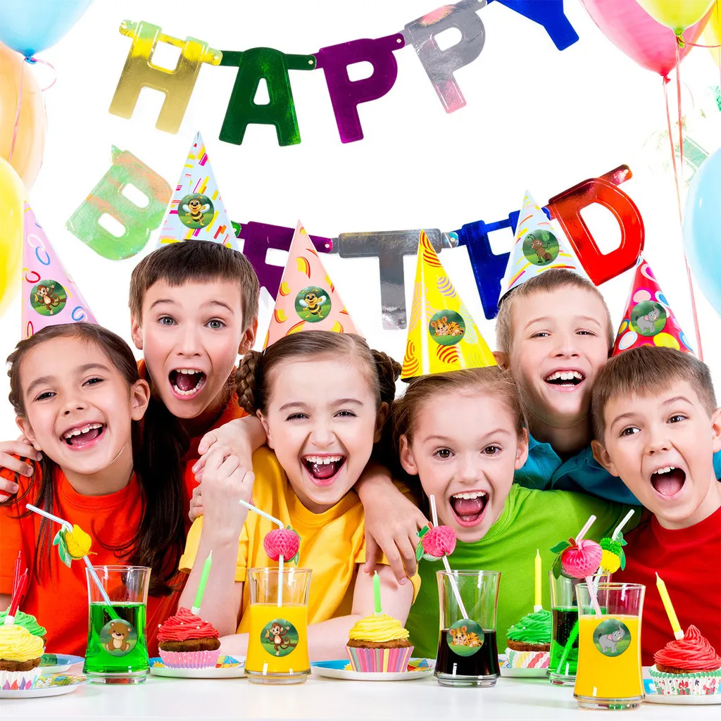 500Pcs/Roll Zoo Cartoon Stickers - Classic Stationery Reward Labels with Tiger Design BulingBulingStickers Store