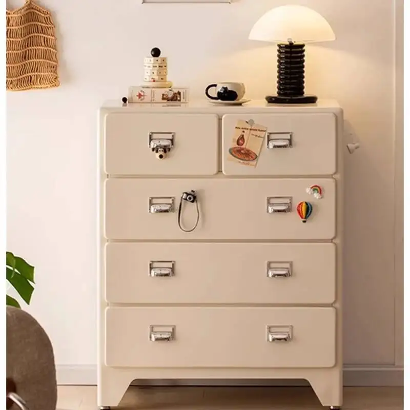 اليابانية الرجعية ثلاثة دلو خزانة غرفة نوم السرير الجدول أريكة خزانة جانبية Ins مقبض درج خزانة خزائن التخزين #5