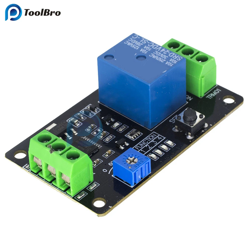 TRM01 Time Delay Relay Module DC 5V 12V 24V Self-Locking Timer Delay Switch Power-On Delay Disconnect Timming Relay Board