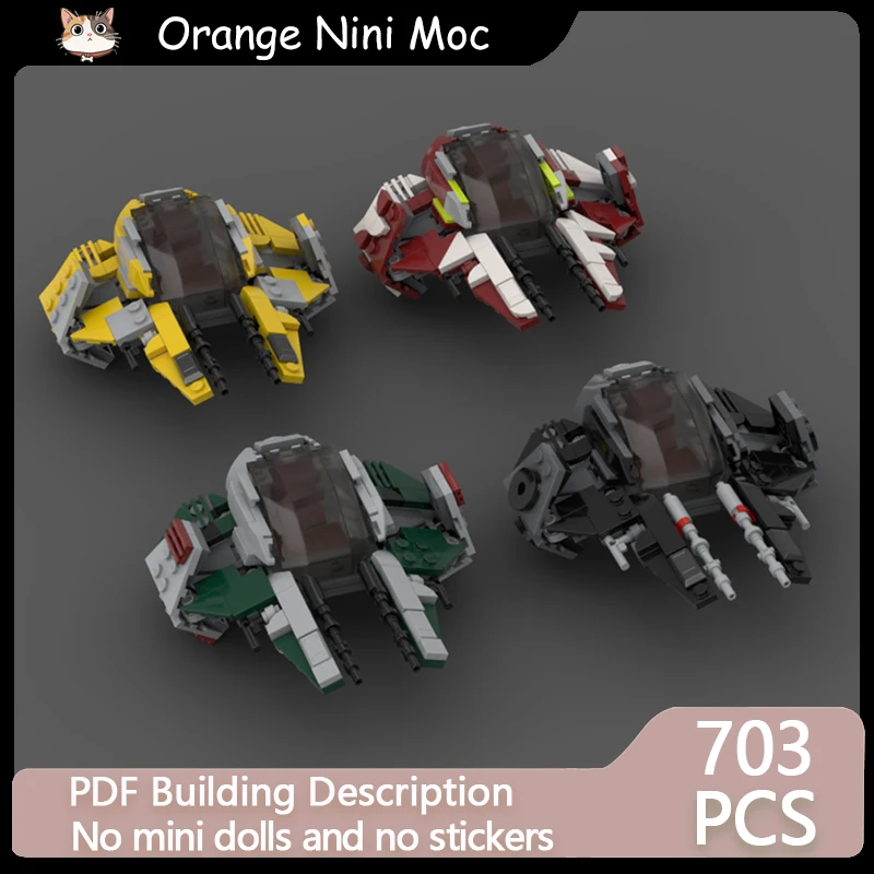 Star Movies Model MOC Building Bricks Military Interceptor Aircraft Modular Technology Gifts Holiday Assemble Children Toys Suit