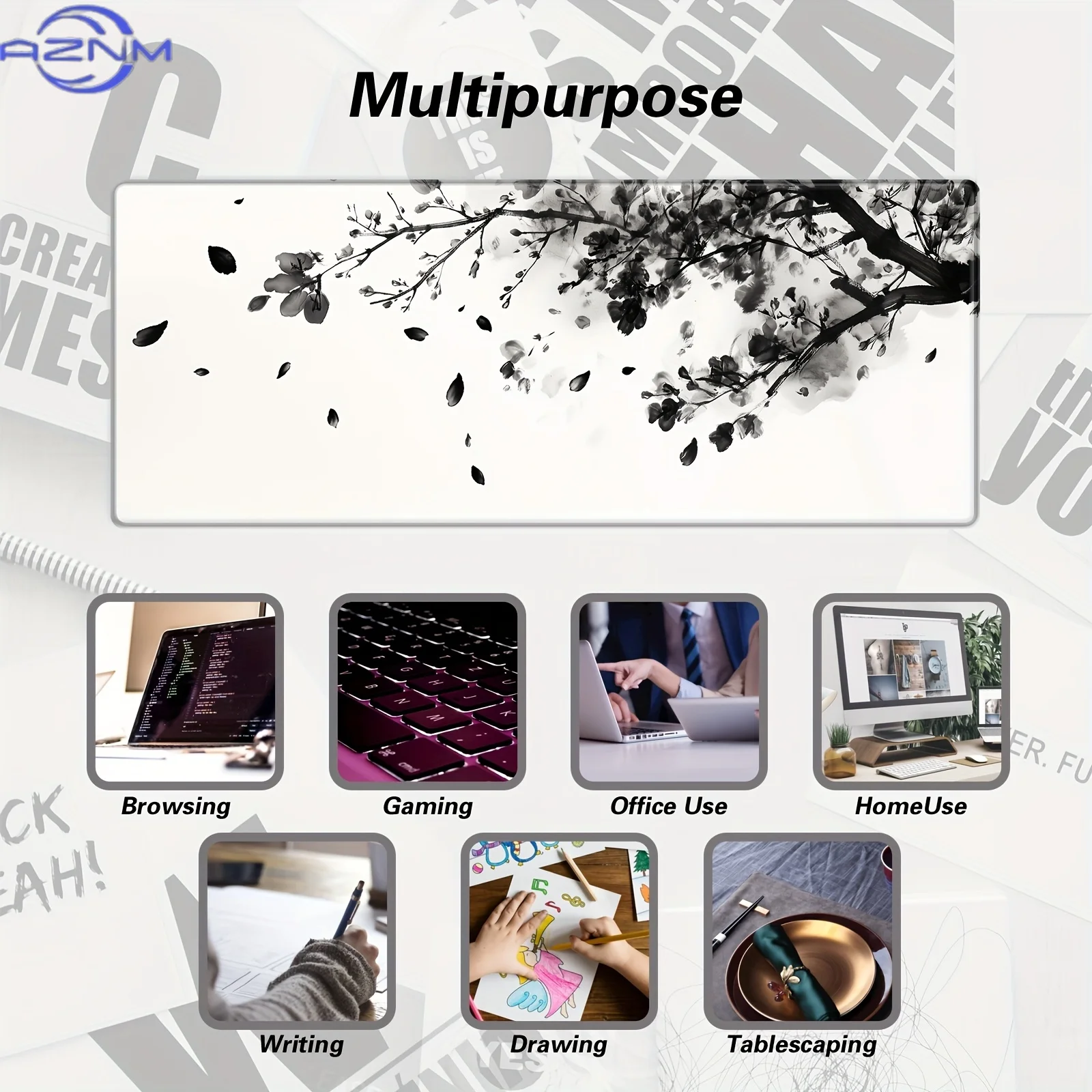 Foldable Printed Mouse Mat Stable Rubber Waterproof Easy Clean Desktop Office Travel Computer Pad