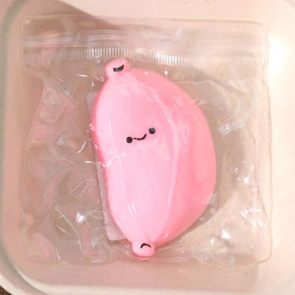 Cute Lovely Simulation Banana Squeeze Soft Pink Super Elastic Fruit Super Soft Elastic Slow Rebound Fruit
