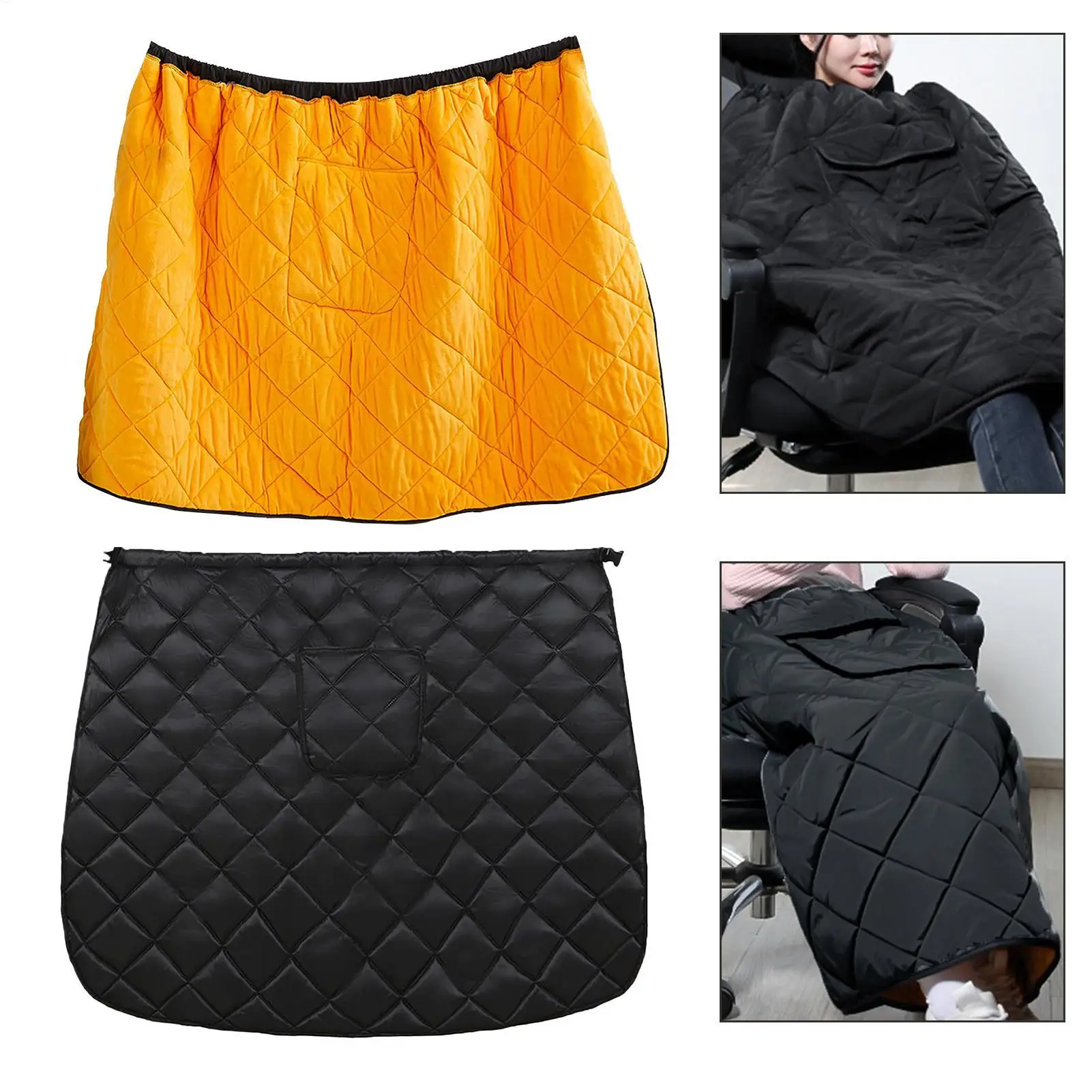 

Motorcycle Leg Apron Cover Waterproof Quilted Windproof with Plush Lining for Scooter Winter Outdoor Riding Knee Leg Protection