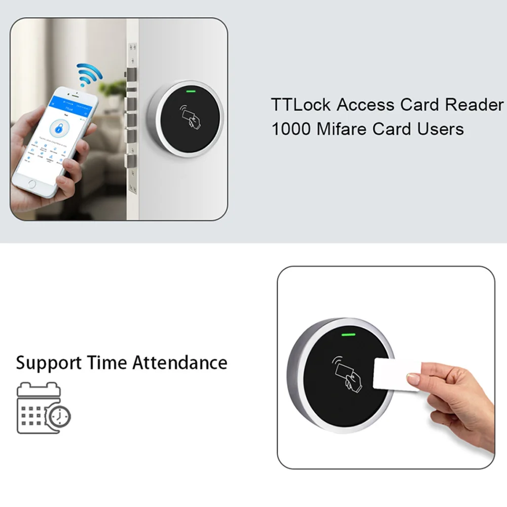 S7-BT TTLOCK Bluetooth RFID Access Control Keypad Smart Phone Entry Waterproof 13.56Mhz RFID Card Reader Door Gate Opener