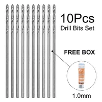 10pcs 1mm Drill Bit Extra HSS Straight Shank Drill Bit Extended Drill For Drilling Wood Aluminum Plastic Power Tool Part