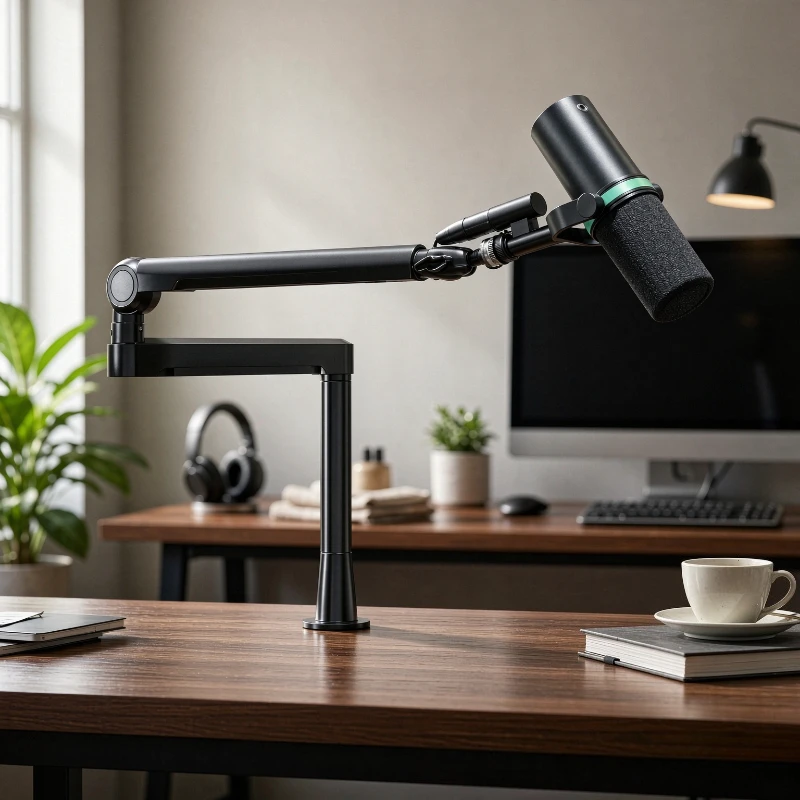 AX3 Microphone Boom Arm Desk Stand 2kg Load Three Section Detachable Folding Adjustable Mount for Streaming Recording 마이크 암