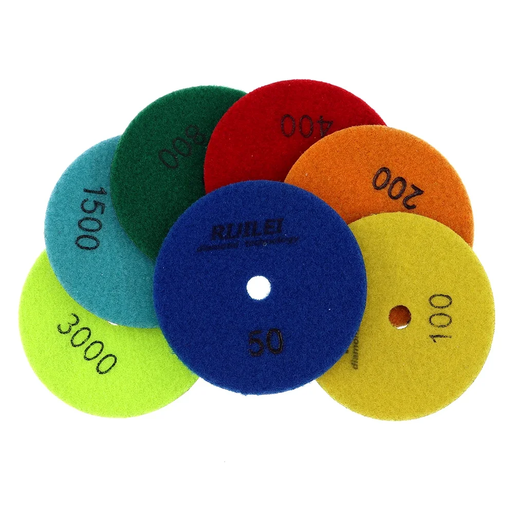 

7PCS/Set 4 Inch Dry Polishing Pad Sharp Flexible 100mm Diamond Polishing Pads For Granite Marble Stone Concrete Sanding Disc M
