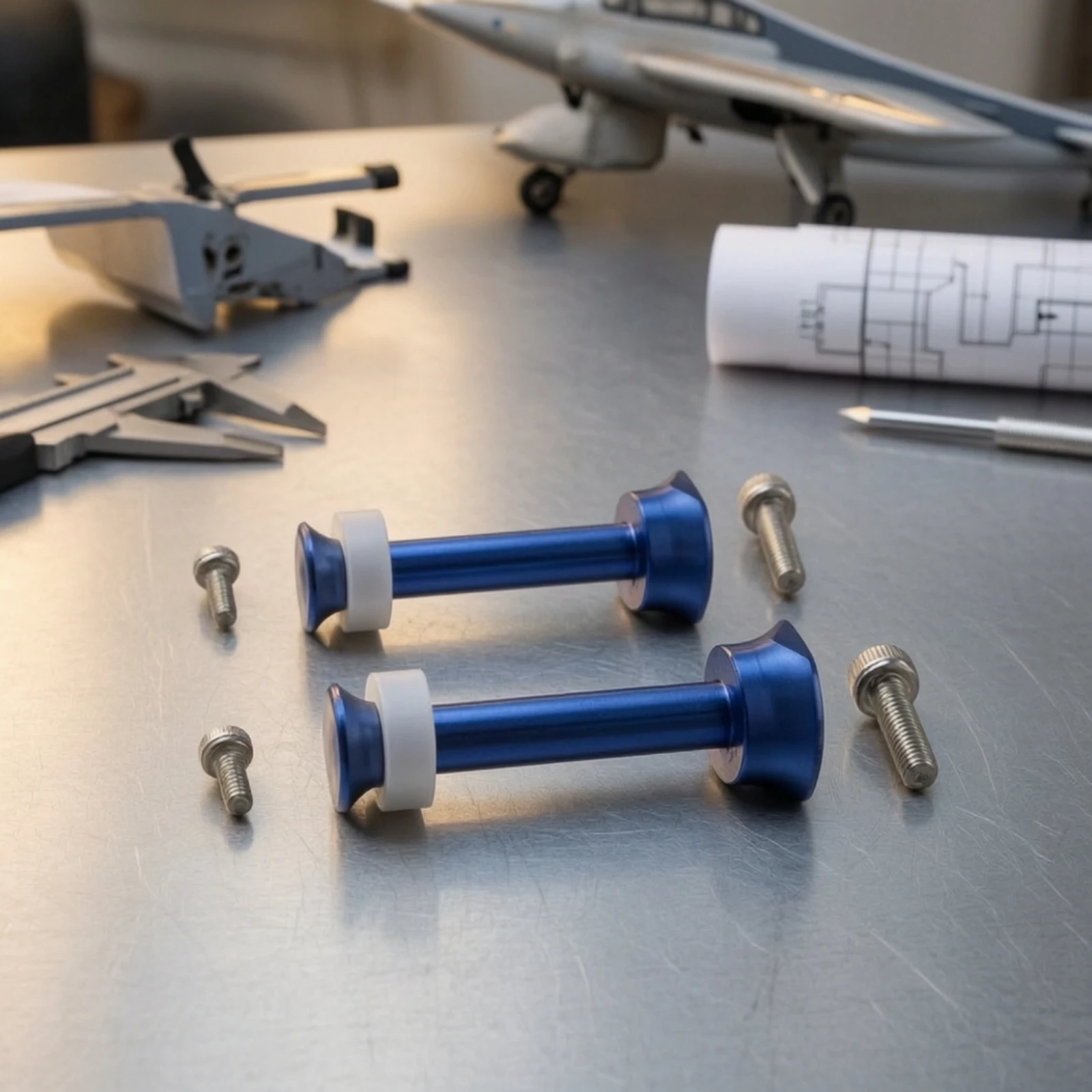 2 Pieces Airplane Wheel Axle Lightweight Landing Gear Axle Airplane Wheel Kit Long-Lasting Hardware Heavy Duty for RC Builders