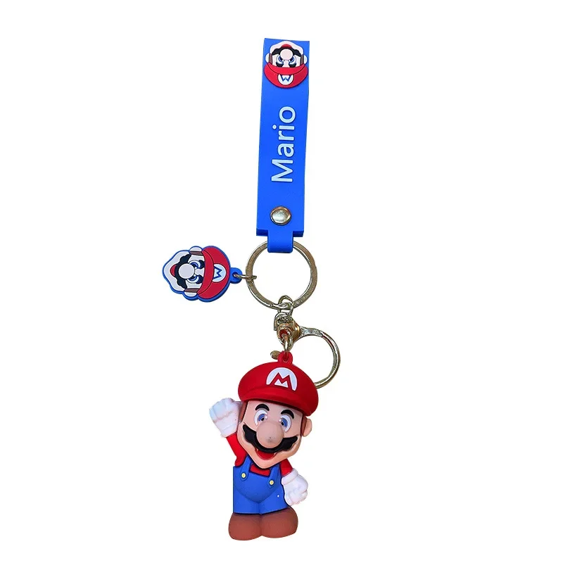 Clé de famille Super Mario JoStudent, figurines d'action de dessin animé mignon en PVC, pendentif de sac à dos, porte-clés de voiture, cadeau d'anniversaire pour enfants