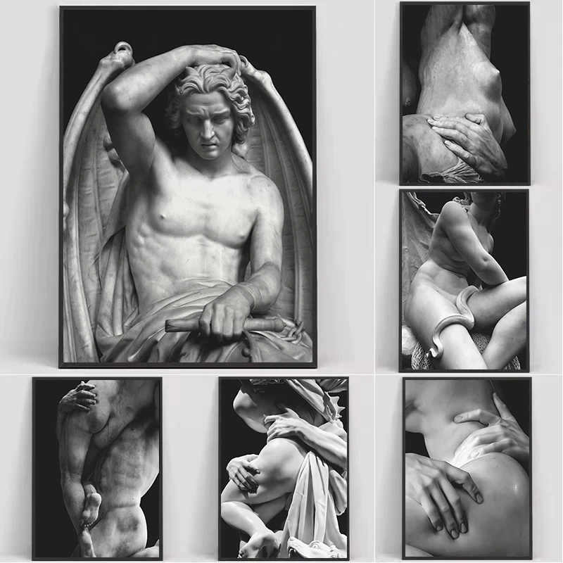 Roman Greek Gods Statue Persephone Hades Baroque Bernini Photography Poster Canvas Painting Wall Art Pictures Home Decor