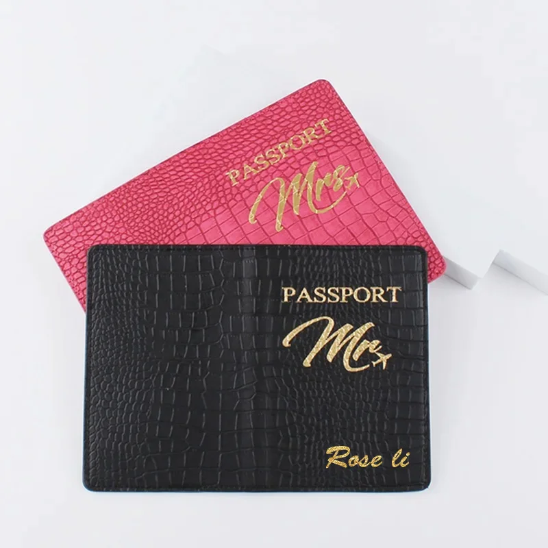 Tự Do Tùy Chỉnh Tên Ông Bà Da Hộ Chiếu Passport Cover Với Tên Gọi Du Lịch Cặp Đôi Da Hộ Chiếu Passport Cover