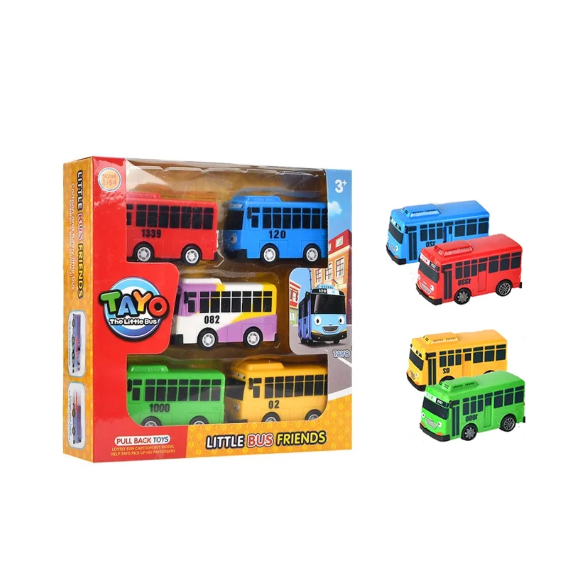 Children's mini colorful small bus school bus can open the door sliding back plastic toy bus children's car toy