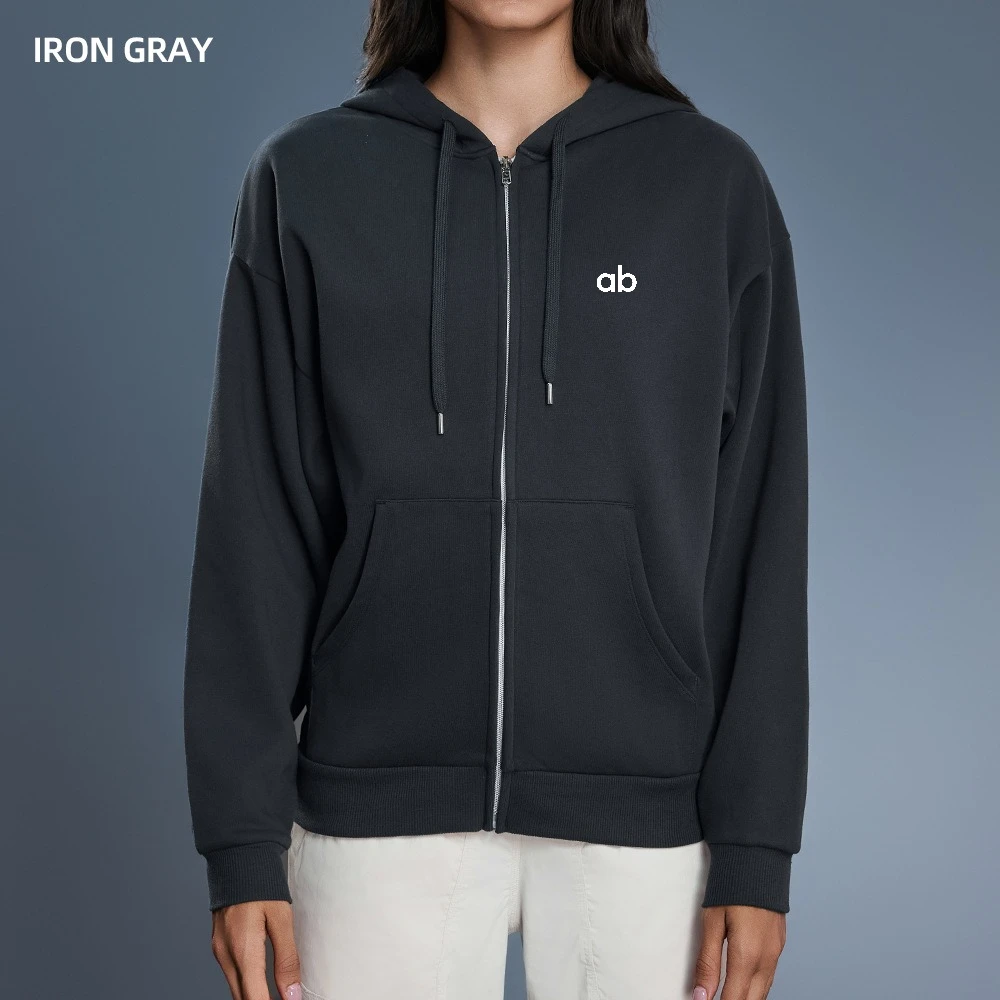 Women Autumn Winter Fleece Lined Full Zip Hoodie Oversized Loose Warm Hooded Casual Streetwear Sweatshirt Jacket view 6