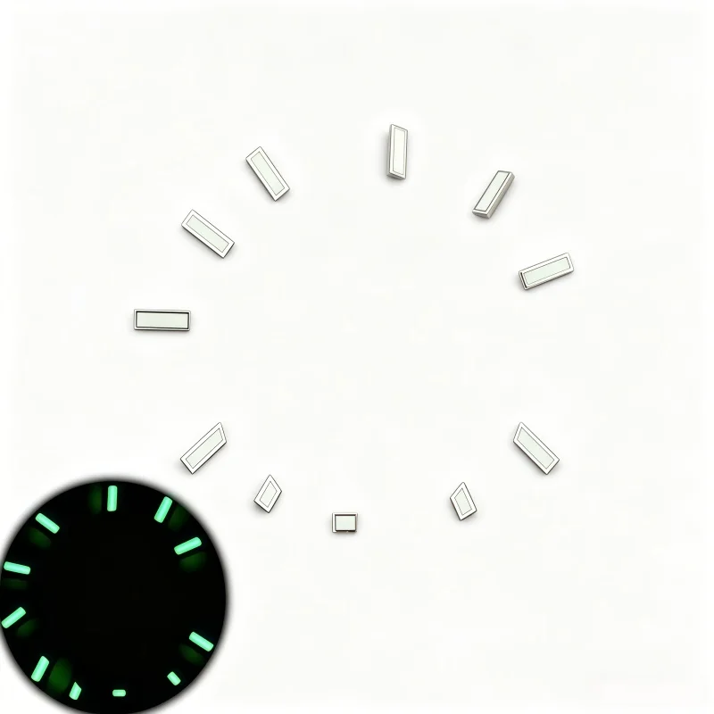 Green Luminous Watch Dial With Hour Indices Markers Fits M336934 M336938 Sky GMT Men Automatic Watch Dial Replacement Parts