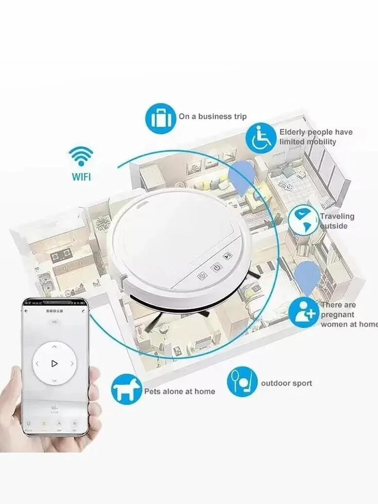 Automatic Recharge APP Controls Sweeping Robot, Sweeping, Mopping and Suction Integrated Home Intelligent Vacuum Cleaner 2500pa