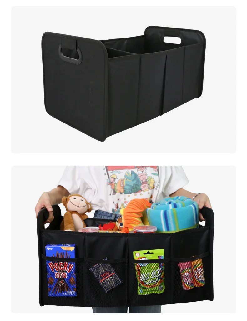 Kofferraum-Organizer, faltbar, große Kapazität, zusammenklappbare Filz-Aufbewahrungsbox, rutschfester Gepäckhalter für SUV, Limousine, Schrägheck, Zubehör – Detail 6