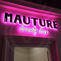 Custom 3D LED Backlit Illuminated Light Up Metal Letters Sign For Outdoor Business Storefront Waterproof Advertising Signage