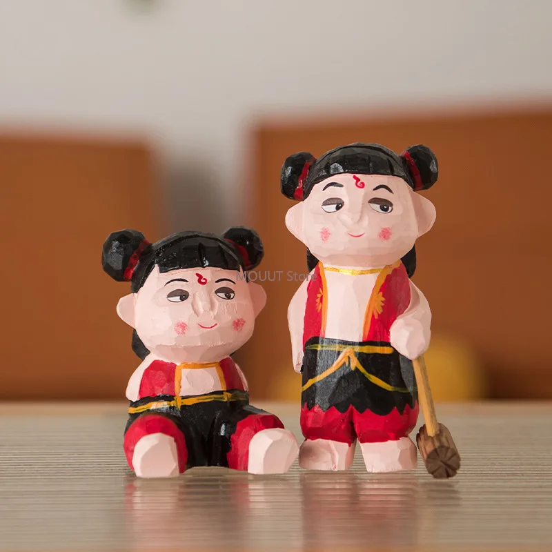 

Wooden Crafts Figurine Decor - Creative Ornament for Home, Office & Car, Wooden Sculpture