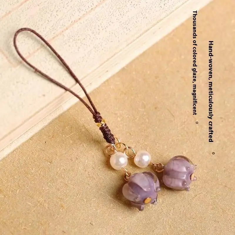 

1-Piece Tulip Flower Mobile Phone Strap Charm – Compact Lanyard With Kawaii Design For Handheld Use And Keychain Functionality