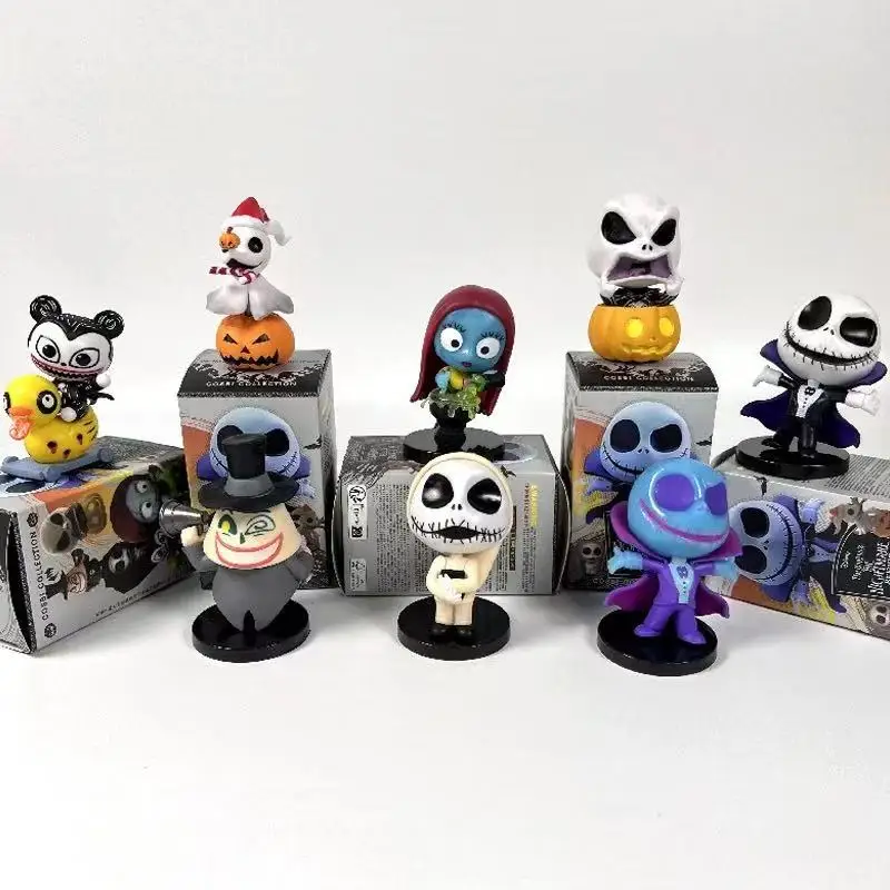 크리스마스의 악몽 블라인드 박스 피규어 잭 샐리 코스비 수집용 피규어 인형 할로윈 선물 핫토이 휴일 선물